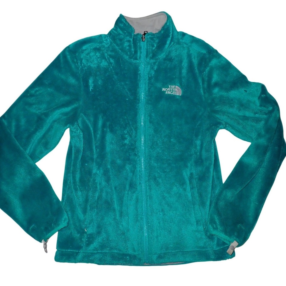 The North Face Ostio 2 Fleece Jacket Womens Medium Teal Blue Full Zip Soft Plush